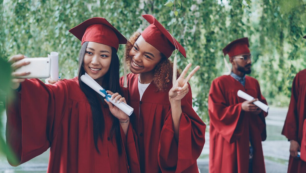happy student celebrating success