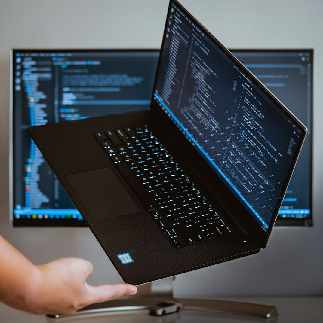 code on laptop screen